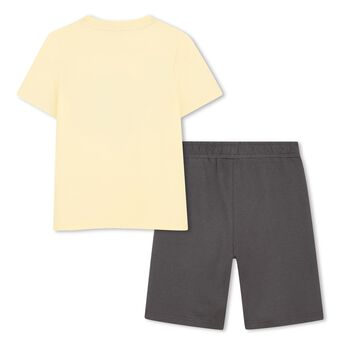 Boys Yellow & Grey Logo Shorts