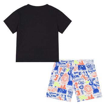 Boys Black & White Jordan Logo Shorts Set