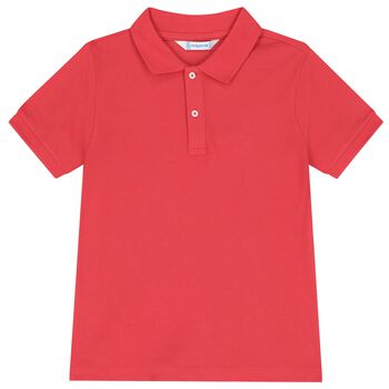 Boys Red Logo Polo Shirt