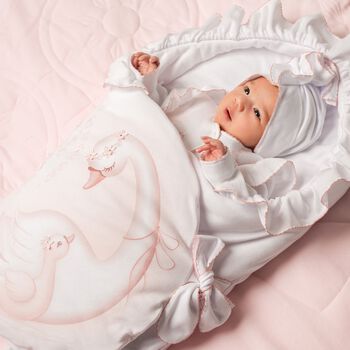 Girls White Swan Baby Nest