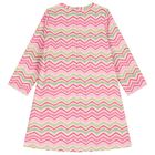 Girls Pink & Green Zigzag Dress, 1, hi-res