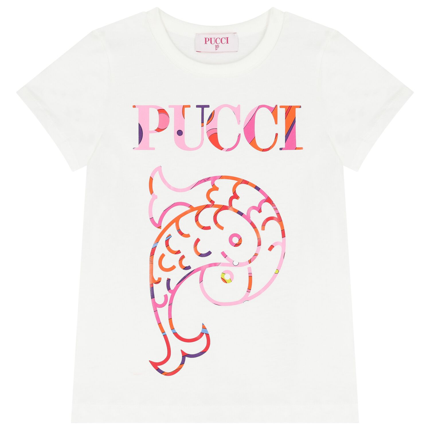 تي شيرت بنات بشعار فونتان  باللون الأبيض, 3, hi-res