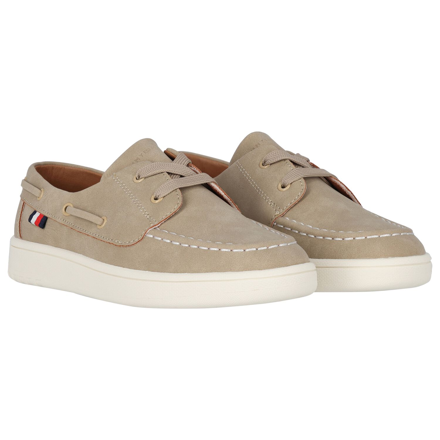 Boys Beige Faux Suede Moccasins, 1, hi-res
