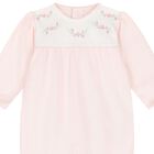 Baby Girls Pink & White Floral Babygrow, 1, hi-res