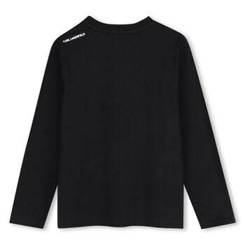 Boys Black Ikonik Karl Long Sleeve Top