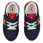 Boys Navy Blue & Red Trainers, 1, hi-res