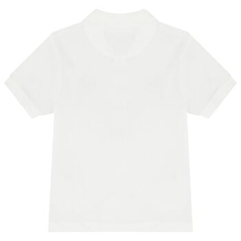 Boys White Tiger Logo Polo Shirt