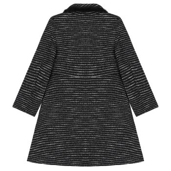 Girls Black Tweed Coat 