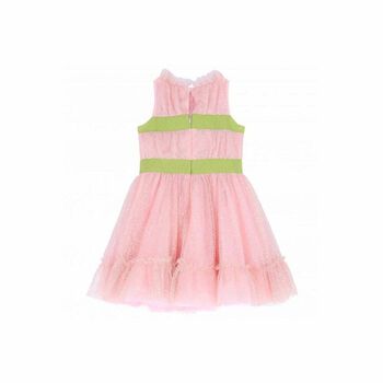 Girls Pink & Green Embellished Dress