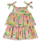 Girls Pink Tiered Dress, 1, hi-res