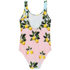 Girls Blue & Pink Lemon Swimsuit, 1, hi-res