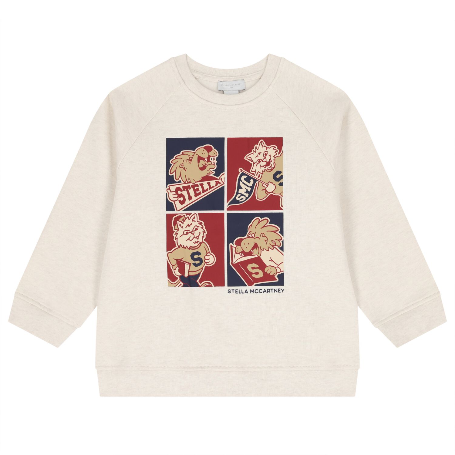 Boys Beige Lion & Tiger Sweatshirt, 1, hi-res