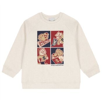 Boys Beige Lion & Tiger Sweatshirt