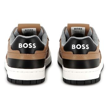 Boys Beige Logo Trainers