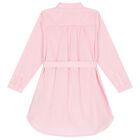 Girls Pink Striped Shirt Dress, 1, hi-res
