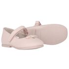Younger Girls Pink Bow Ballerina Shoes, 2, hi-res
