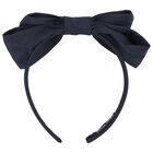 Girls Navy Blue Bow Headband, 2, hi-res