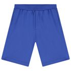 Boys Blue Logo Shorts, 1, hi-res