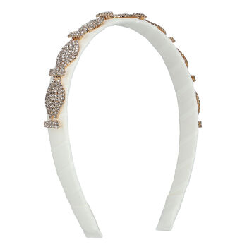 Girls White Embellished Headband