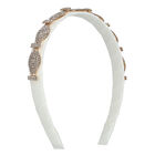 Girls White Embellished Headband, 2, hi-res