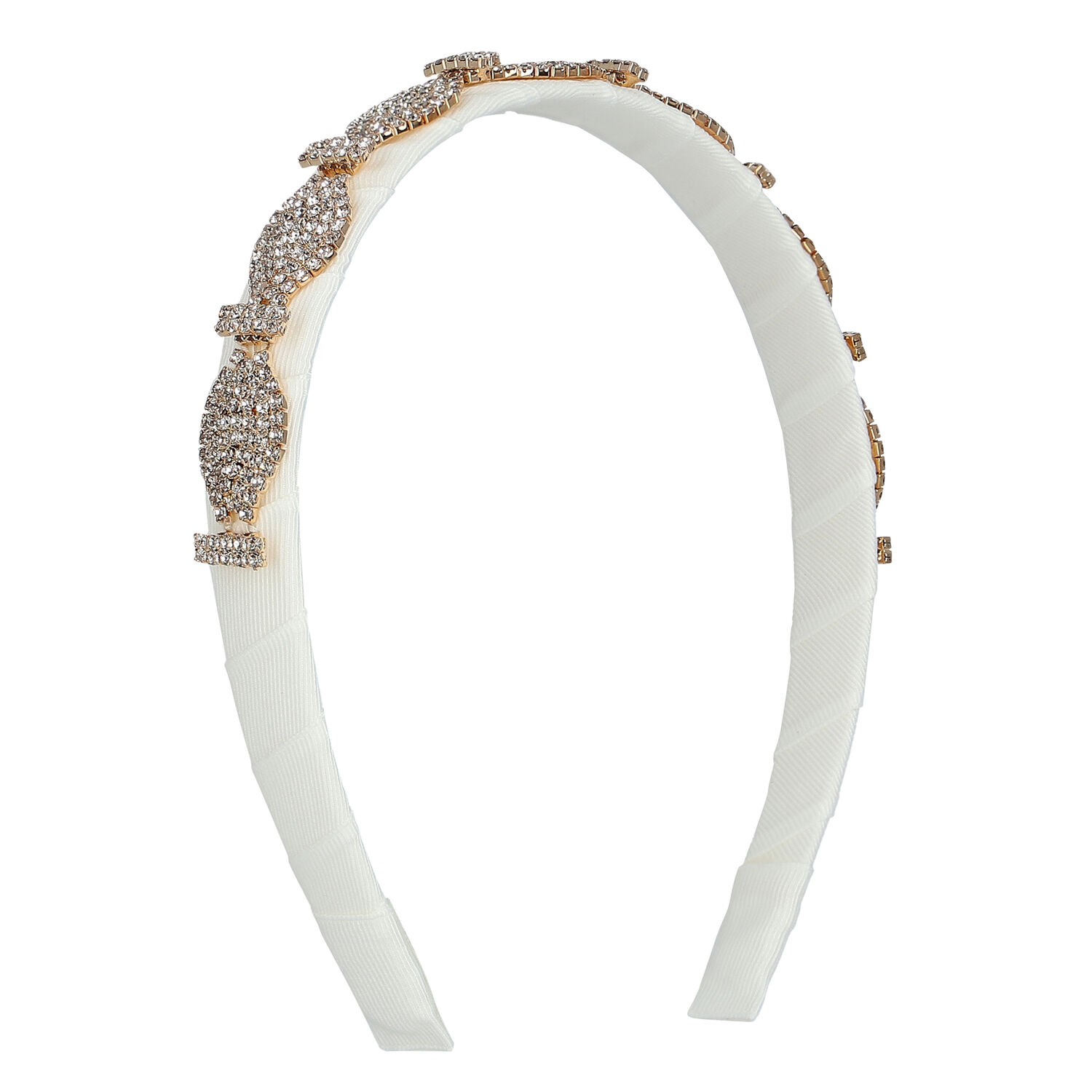 Girls White Embellished Headband, 2, hi-res image number null