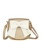 Girls Gold & White Bow Bag, 1, hi-res