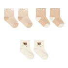 Beige & Ivory Logo Socks ( 3-Pack ), 1, hi-res