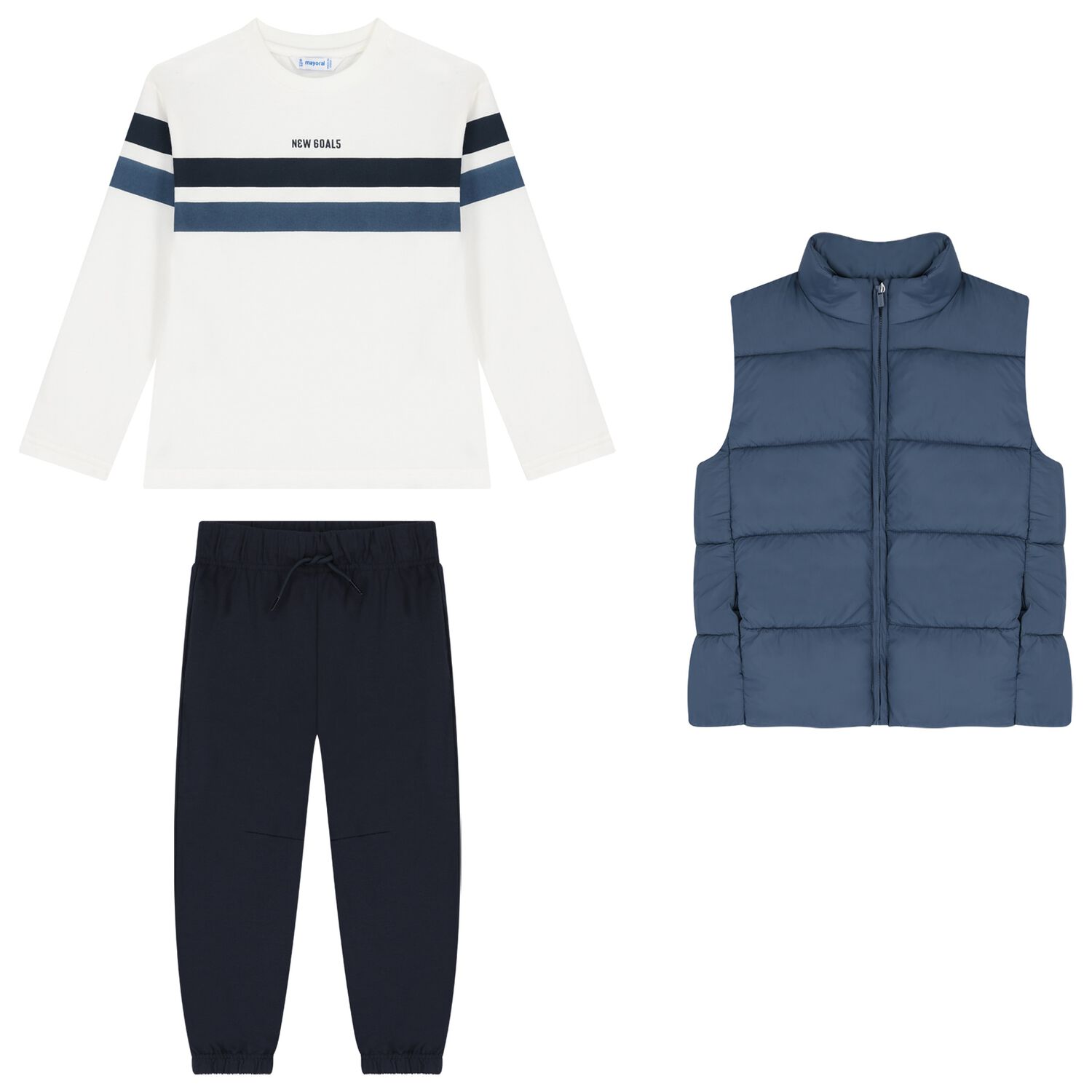 Boy Blue & White Tracksuit Set ( 3 Piece ), 1, hi-res