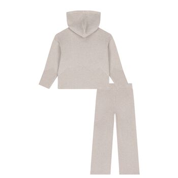 Girls Beige Knitted Trousers Set