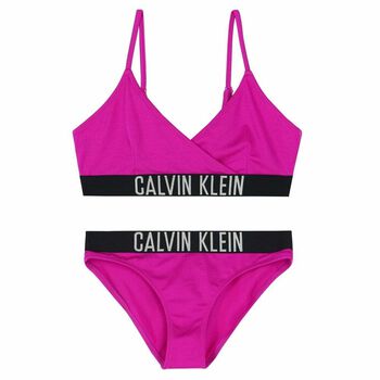 Girls Pink Logo Bikini