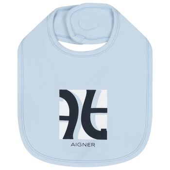 Baby Boys Blue Logo Bib