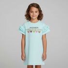 Girls Aqua Logo Dress, 2, hi-res