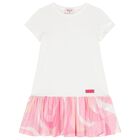 Girls White & Pink Iride Dress, 1, hi-res