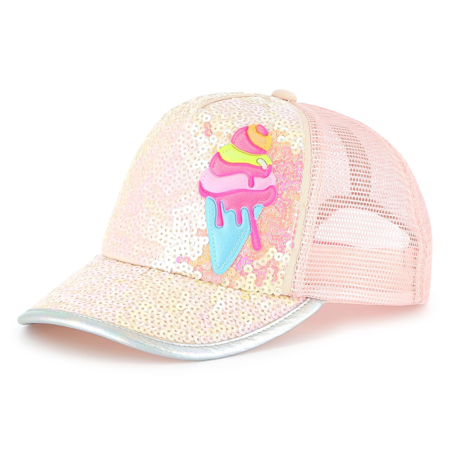 Girls Pink Embellished Ice Cream Cap, 1, hi-res