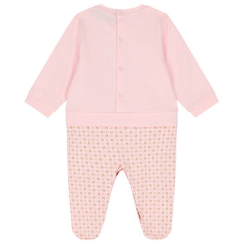Pink & Gold Pima Cotton Logo Babygrow