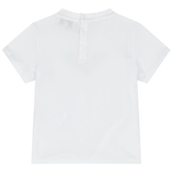 Younger Boys White Logo T-Shirt