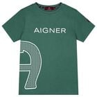 Boys Green Logo T-Shirt, 1, hi-res