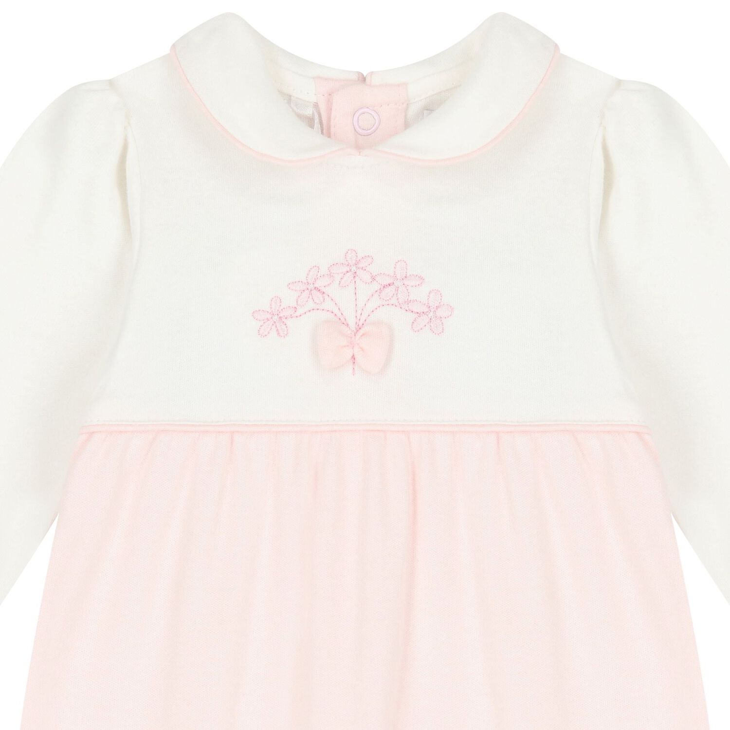 Baby Girls Pink & White Floral Babygrow, 1, hi-res image number null