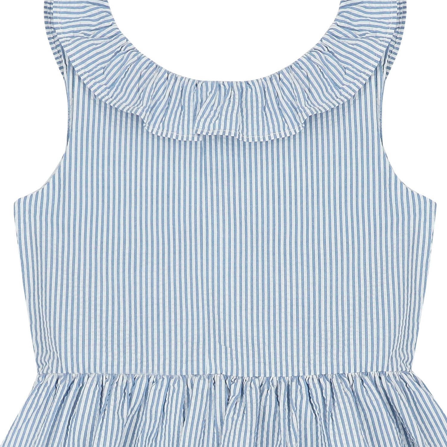 Girls Blue & White Striped Dress, 1, hi-res image number null