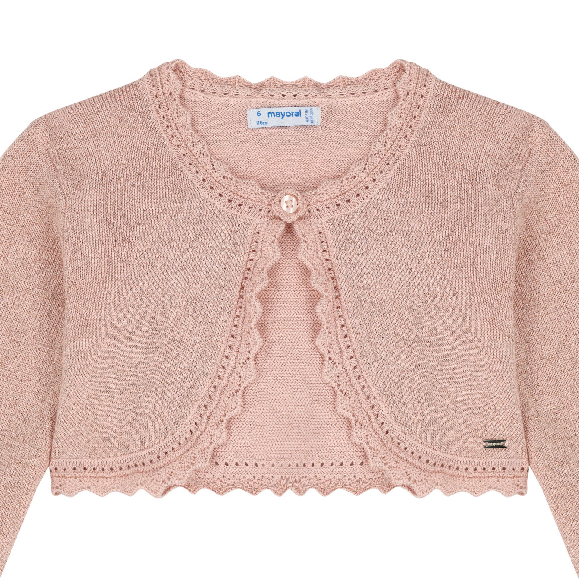 Kids pink bolero top