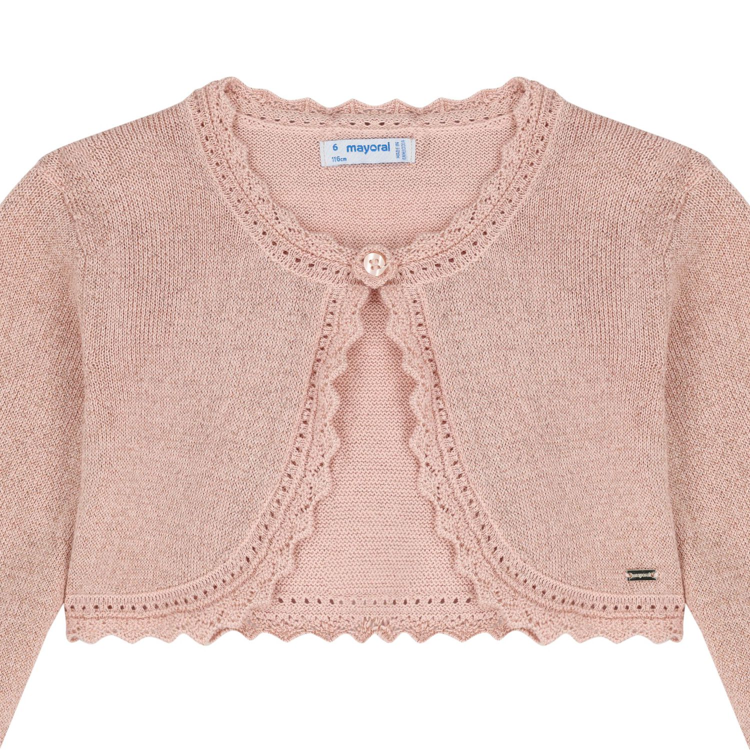 Girls Pink Bolero Cardigan, 1, hi-res image number null