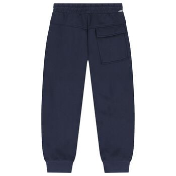 Boys Navy Blue Logo Joggers