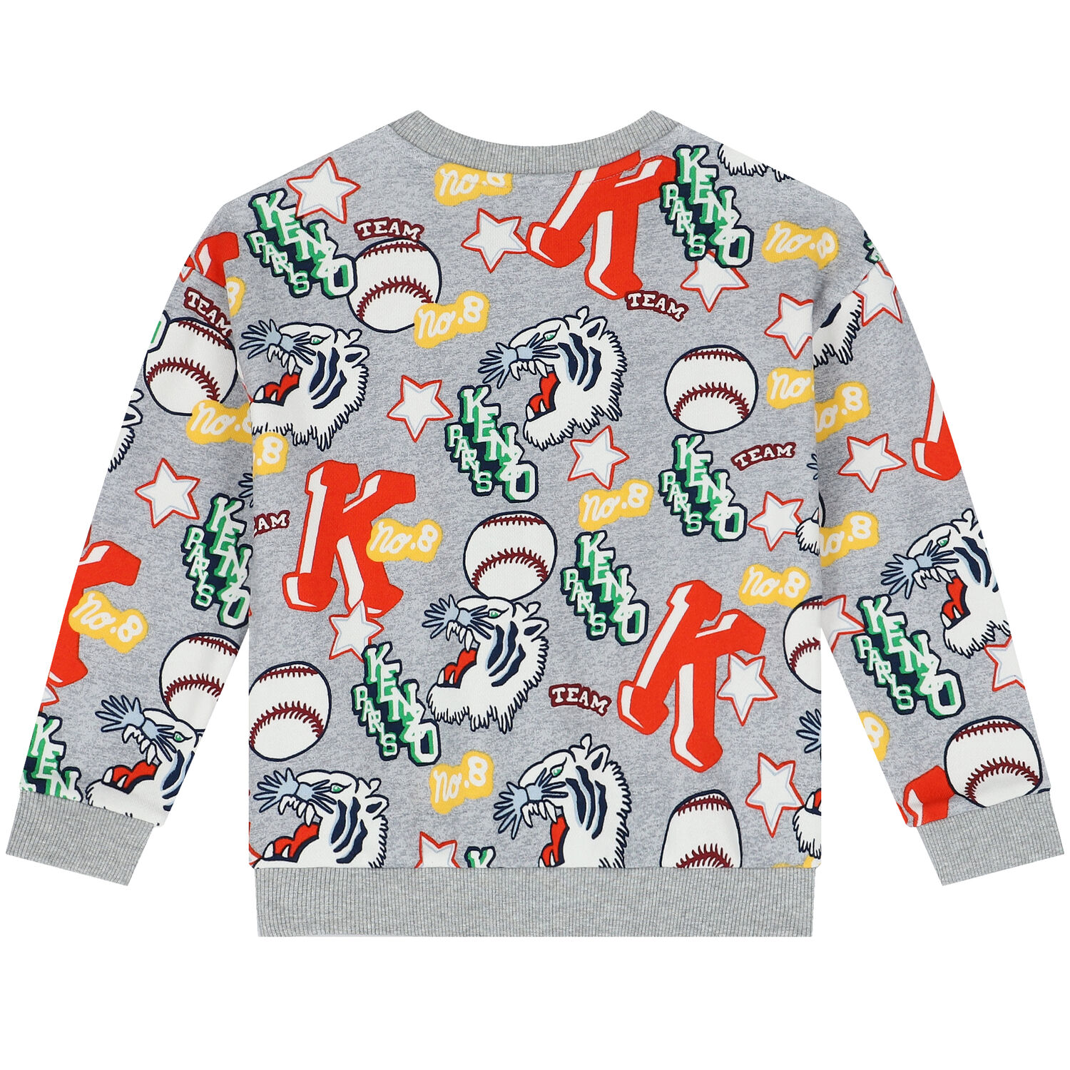 Boys Grey Varsity Tiger Logo Sweatshirt, 1, hi-res