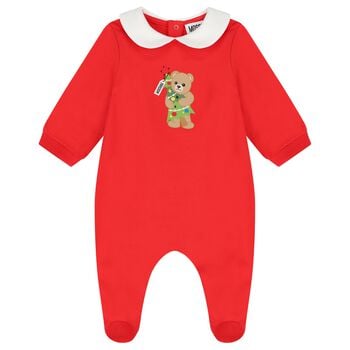 Red Christmas Teddy Bear Babygrow