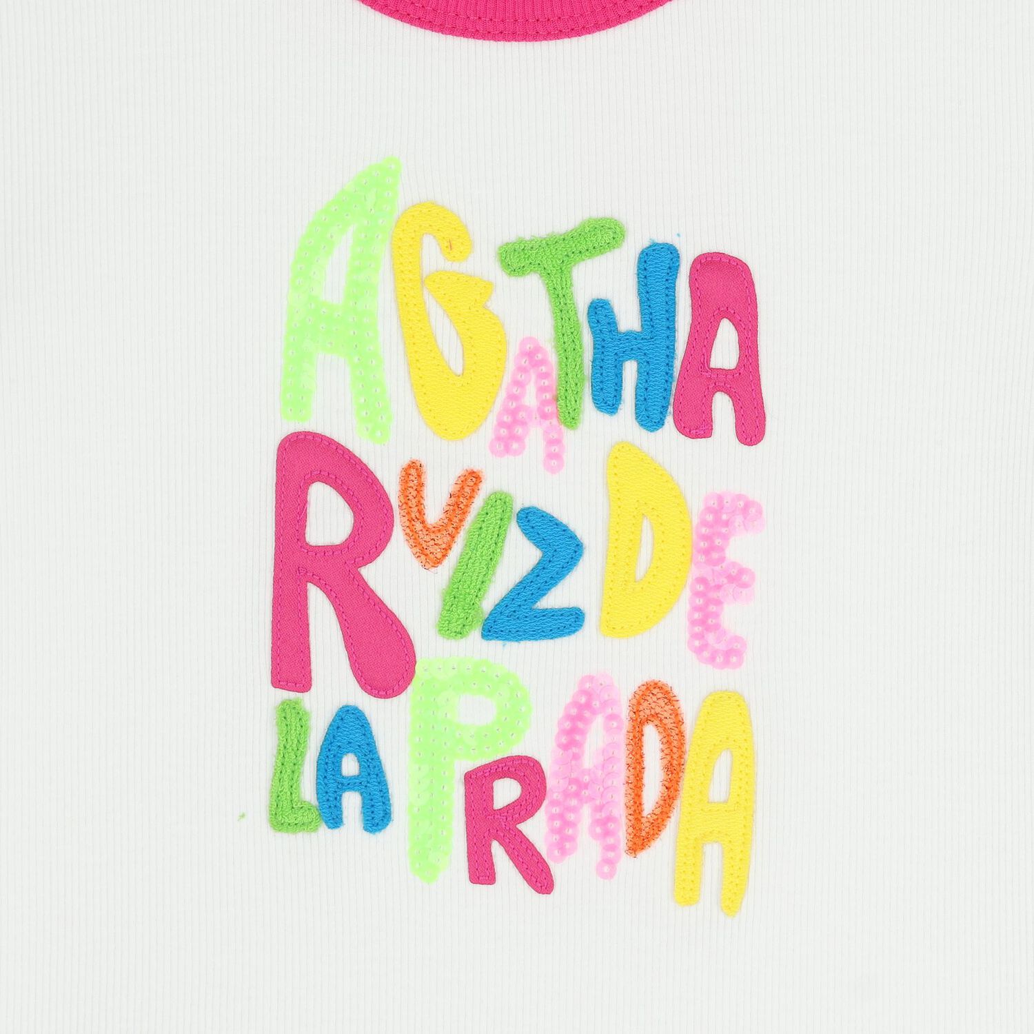 Girls White Logo Ribbed T-Shirt, 1, hi-res