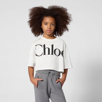 Girls Mini Me White logo T-Shirt