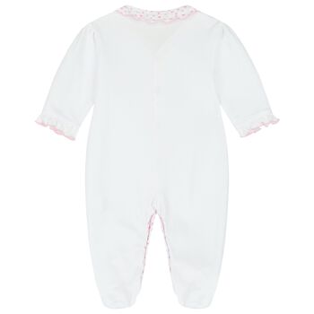Baby Girls White Ruffled Babygrow
