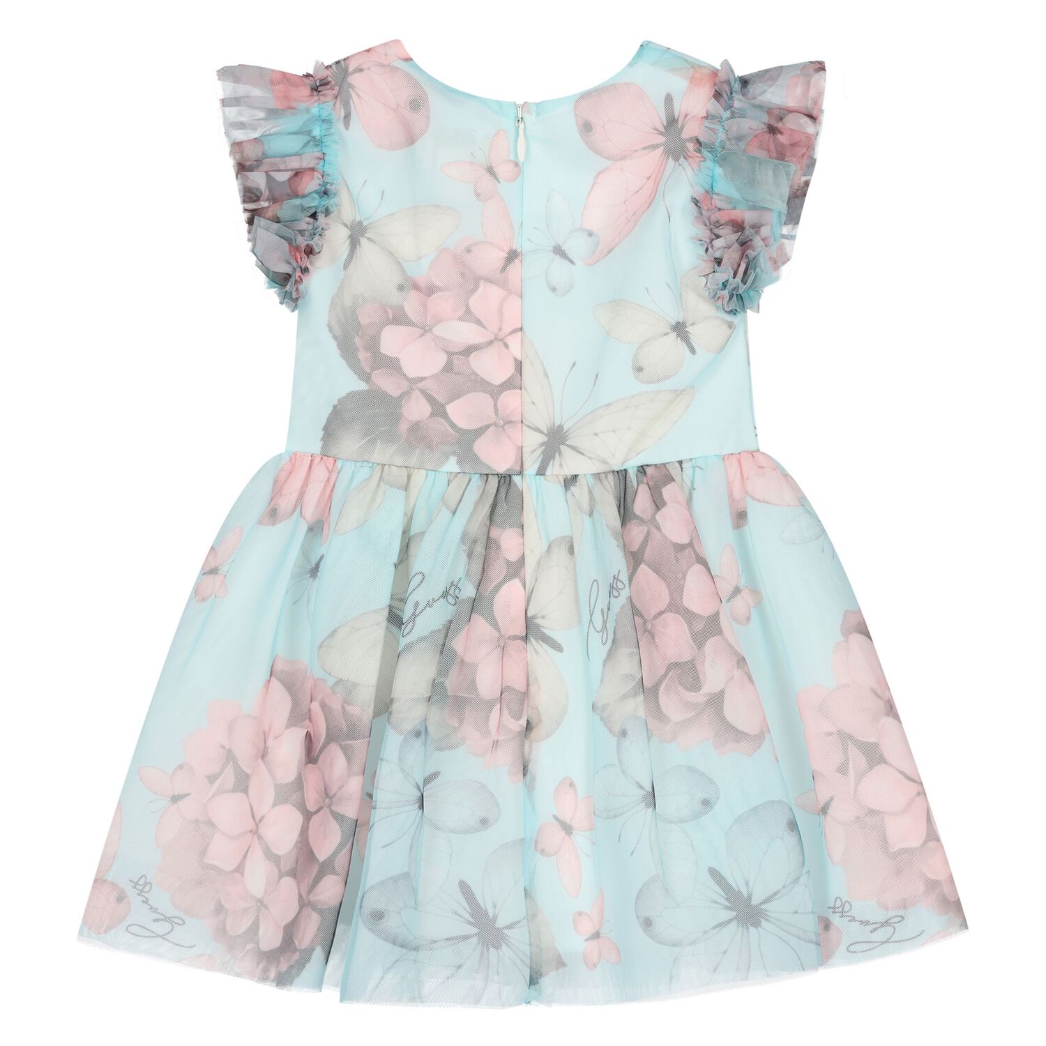 Younger Girls Aqua Blue Tulle Dress Set, 1, hi-res image number null
