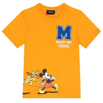 Boys Orange Mickey Mouse T-Shirt