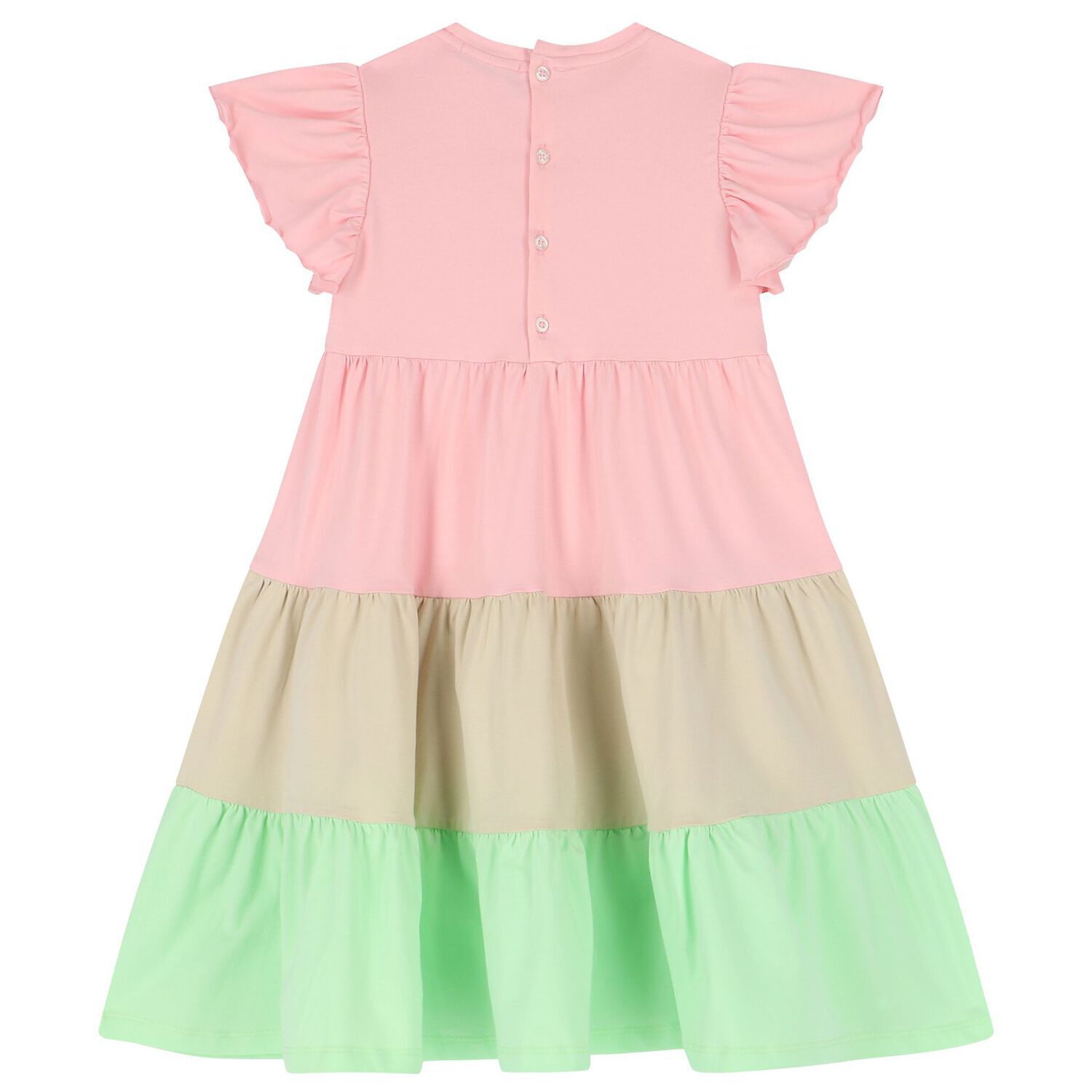 Girls Pink & Green Embellished Dress, 1, hi-res image number null